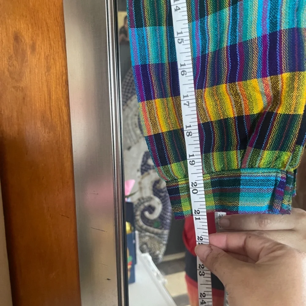 Vintage Peruvian Andean Plaid Baby Romper Jumper 12–18M Artisan Woven Cotton